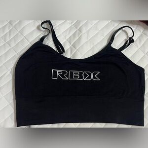 RBX Black and white Sport Bra adjustable straps Size Large
